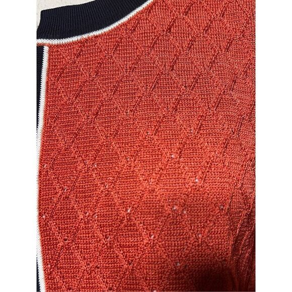 MISOOK Orange Open Front Cardigan Sweater Long Sleeve Size Medium - Picture 4 of 5